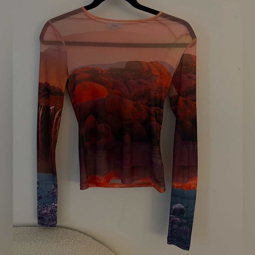 Miaou long sleeve mesh top